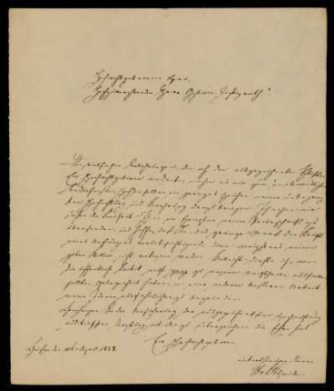 Brief von Ludwig Schmidt an Gustav Hugo, Gießen, 10.4.1838