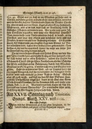 1363-1366, Evangelium; Eingang