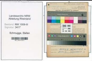 Entnazifizierung Stefan Schmugge , geb. 03.08.1886 (Maurer)