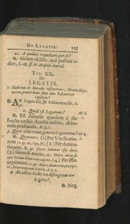 Tit. XX. De Legatis.