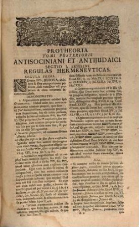 Gloria Christi et Christianismi apocalyptico-prophetica nec non antisociana et antiiudaica ..., 2. Antisocinianus et Antiiudaicus