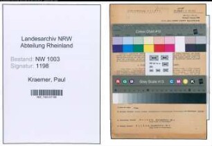 Entnazifizierung Paul Kraemer , geb. 09.02.1898 (Monteur)