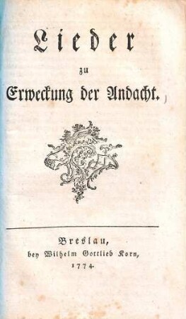 Lieder zu Erweckung der Andacht