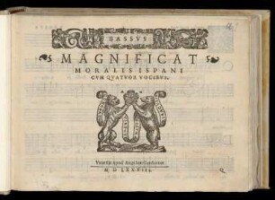 Cristóbal de Morales: Magnificat moralis ispani cum quatuor vocibus. Bassus