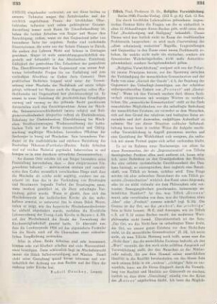 234-235 [Rezension] Tillich, Paul, Religiöse Verwirklichung