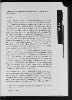 Gedruckte und elektronische Medien - das Medium ist die Sprache