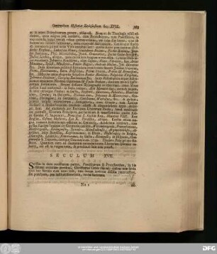 Seculum XVII.