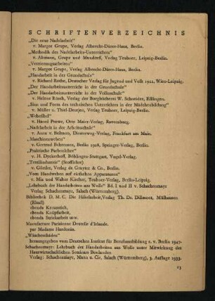Schriftenverzeichnis