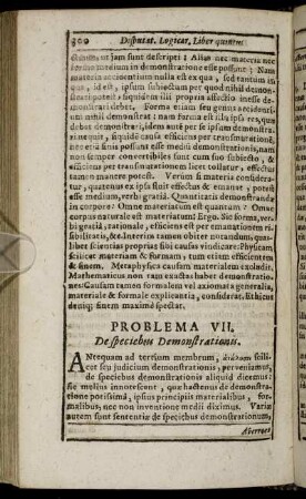 Problema VII. De speciebus Demonstrationis.