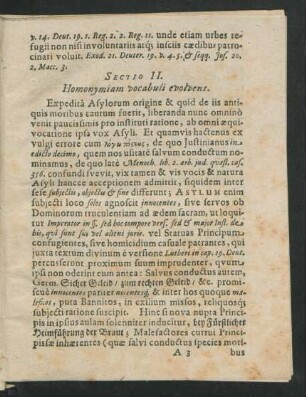 Sectio II. Homonymiam vocabuli evolvens.
