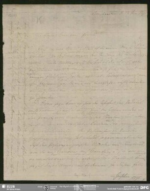 Eigenh. Brief von August Wilhelm von Schlegel an Georg Joachim Göschen, Amsterdam, 13.06.1795