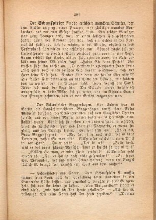 Der Schauspieler Foote errichtete manchem Schurken, [...].