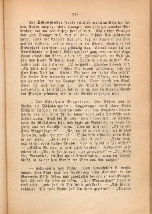 Der Schauspieler Foote errichtete manchem Schurken, [...].