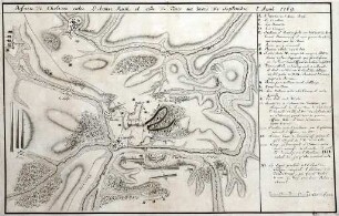WHK 27 Russisch-Türkischer Krieg: Plan der Gefechte zwischen Russen und Türken bei Chotin, September 1769