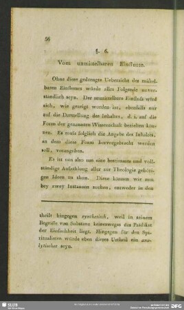 §. 6. Vom unmittelbaren Einflusse