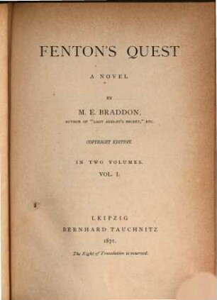 Fenton's quest : a novel, 1