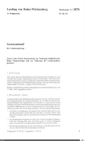 Gesetz zur Änderung rundfunkrechtlicher Staatsverträge