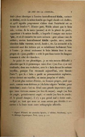 Le jeu de la "soule" : Note étymologique