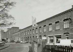 Flöha, Heinrich-Heine-Straße 5. Fabrikgebäude der Texturseidenwerke. Straßenansicht