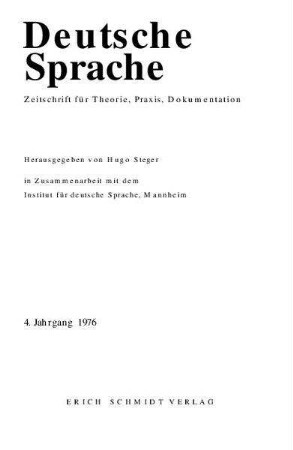 Versuch einer exemplarischen Teilanalyse eines Wortfeldes