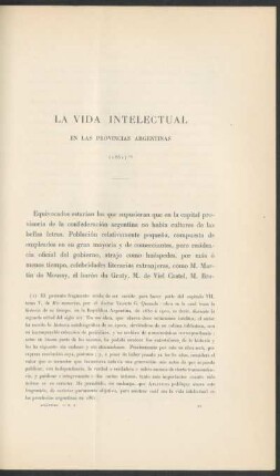 La vida intelectual en las provincias argentina : (1861)
