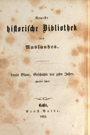 Geschichte der zehn Jahre 1830 - 1840, 2