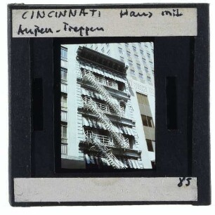 Cincinnati, Hauswand mit Feuertreppe