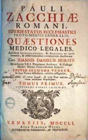 Quaestiones medico-legales : Accedunt interpolationes, 1