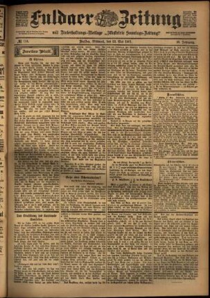 Zweite Ausgabe vom Mittwoch, den 22. Mai 1901.