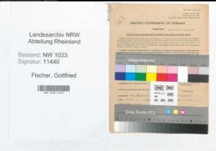 Entnazifizierung Gottfried Fischer , geb. 11.08.1897 (Angestellter)