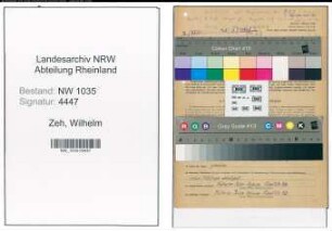 Entnazifizierung Wilhelm Zeh , geb. 27.01.1900 (Bergmann)