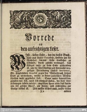 Vorrede an den aufrichtigen Leser