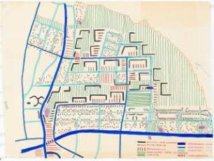 Städtebauliche Planung im Teltowschen, Waltersdorfer Chaussee, Neudecker Weg, Narkauer Weg, Berlin-Rudow: Städtebaulicher Entwurf mit Legende 1:2000