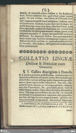 Collatio Linguae Gallicae & Francicae cum Germanica