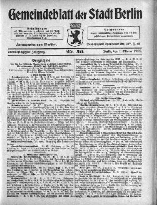 1922,40: Nr. 40, 1. Oktober 1922