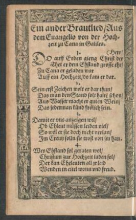 Ein ander Brautlied ...