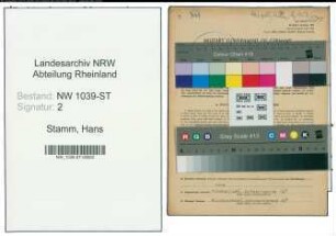 Entnazifizierung Hans Stamm , geb. 10.02.1892 (Bahninspektor)