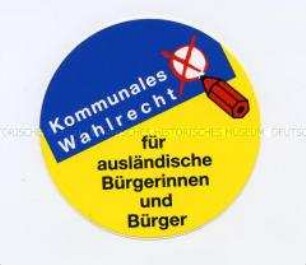 Aufkleber für kommunales Wahlrecht für Ausländer