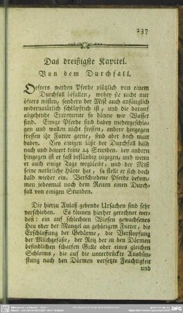 Das dreißigste Kapitel. Vom dem Durchfall