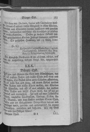 KKK. Bürger=Eyd.