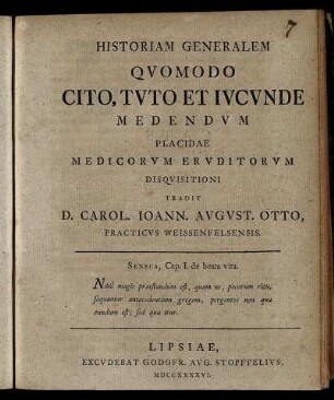Historiam Generalem Quomodo Cito, Tuto Et Iucunde Medendum