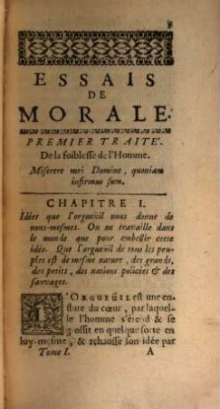 Essais De Morale : Contenus En Divers Traitez Sur plusieurs devoirs importans, 1