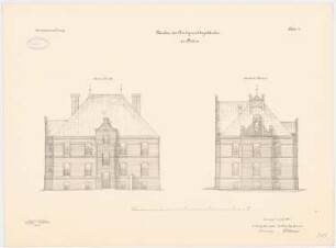 Amtsgericht, Bütow: Rückansicht Westansicht 1:100