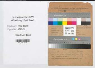 Entnazifizierung Karl Gaertner, geb. 28.03.1902 (Ingenieur)