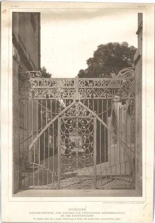 Fischer, Theodor; München, Luisenstr.; Höhere Töchter Schule - Eingangstor