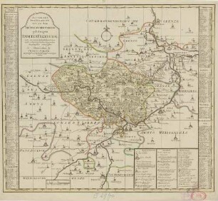 Accurate Delineation des zu dem Thüringischen Creisse gehöhrigen Ammtes Freyburg ; nebs darinnen befindlichen Orten auch Angrenzenden Gegenden Geographice entworffen