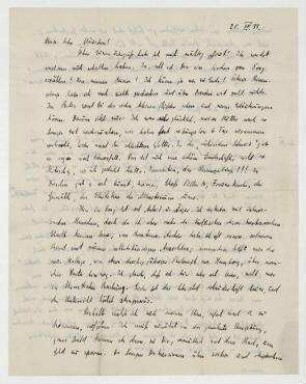 Brief von Eberhard Rogge an Vera Hausmann. Prag