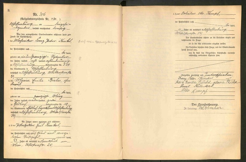 Standesamtsbuch der Stadt Aschaffenburg: Eheschließungen 252/1930 - 130/1931