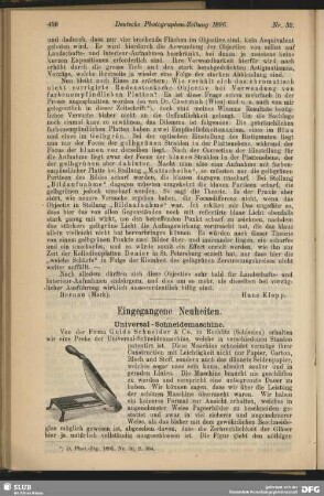 Eingegangene Neuheiten