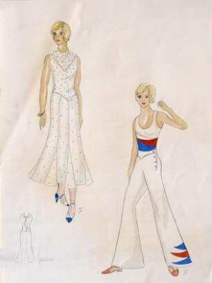 Kostümentwürfe für "Helene Krause"